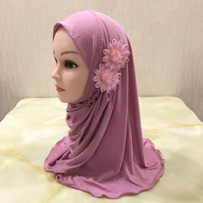 China Fashion Kids Fashion Muslim Georgette Plain Silk Solid Color Magnetic Pins Pleated African Hijab for sale