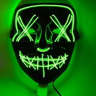 China Party Masks Dropshipping High Quality Cheap Luminous Glow Cosplay Scary Masquerade Rave Mask LED Light Up Horror Halloween Party Mask for sale