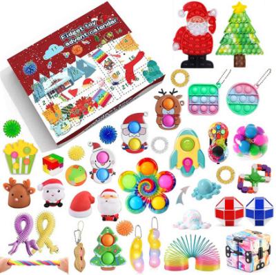 China Stir To Box Advent Calendars Dropship Christmas Blind Surprise Anti Stress Sensory Toys Bubble ADHD Autism Christmas Stirring Person Toys Stir Advent Calendars for sale