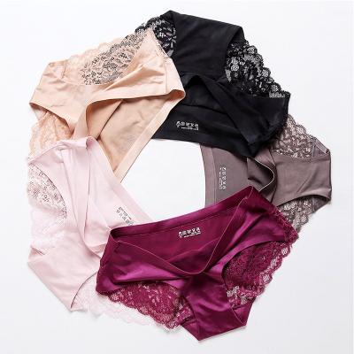 China Wholesale Sexy Antibacterial Mesh Lace Panties Low Waist Sexy Women's Cavity Underwear Ladies Briefs Plus Size Underwear Women's Panties for sale