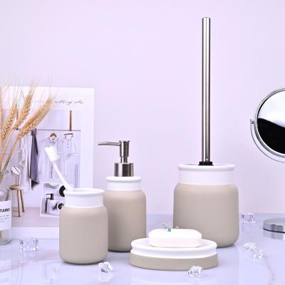 China New Design Sustainable Cheap Washroom Accessories White Price Set 4 Piece Bathroom Set For Gift for sale