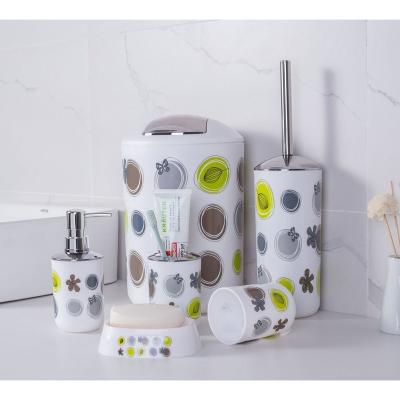 China Sustainable High Quality Simple Style Toilet PP Material Bathroom Accessories Set With Toilet Brush for sale