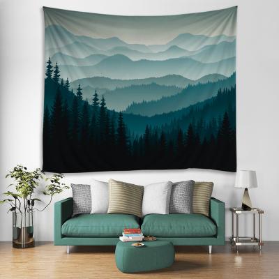 China Digital printing; Strong color fastness; Machine Washable Wall Hanging Home Decor Polyester Printing Knitted Digital Tapestry for sale