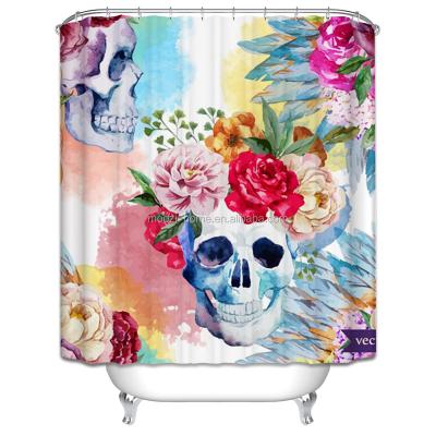 China New Design Sustainable Tropical Abstract Fancy Durable PE Waterproof PVC Designers Set Luxury Shower Curtains for sale