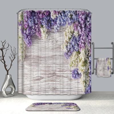 China Sustainable Hot Selling Polyester 3D Digital Printing Shower Curtain for sale