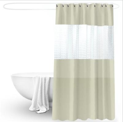 China Sustainable Wholesale Splice Shower Curtain PEVA Solid Color Shower Curtain for sale