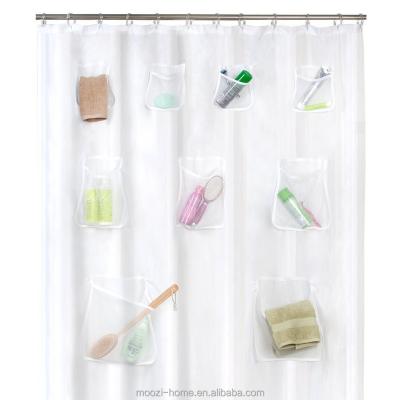 China Eco - Friendly Transparent Clear Shower Curtain Pockets for sale