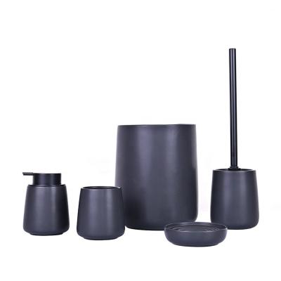 China Sustainable High Qulity Decor Plain Color Ceramic Bathroom Set for sale