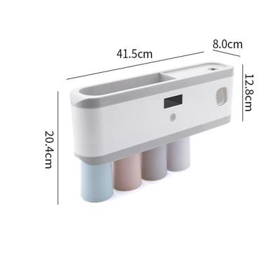 China Sustainable Quality Goods Grooved Compartment Multifunction Storagwall Mount Toothbrush Holder for sale