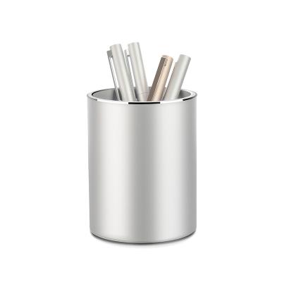 China Vaydeer Round Aluminum Pen Holders Organizer Cup Storage Box Desktop Metal Pen Stand for sale