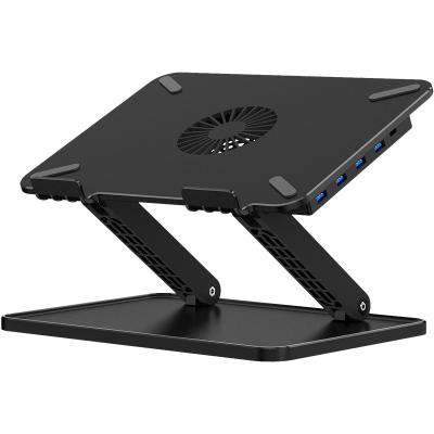 China (Size) Adjustable Folding Portable Laptop Stand Vaydeer USB Laptop Stand Table Vertical Portatil Soporte Plegable Stand For Office Home for sale