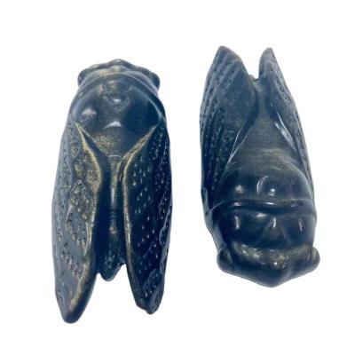 China China Labradorite Stone Cicada Carving / Crystal Gifts For Pendant Or Animal Carving Decoration for sale