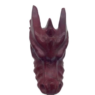 China China Jasper Gem Dragon Head Animal Figurines Natural Red Crystal Wholesale Carving Animal for sale