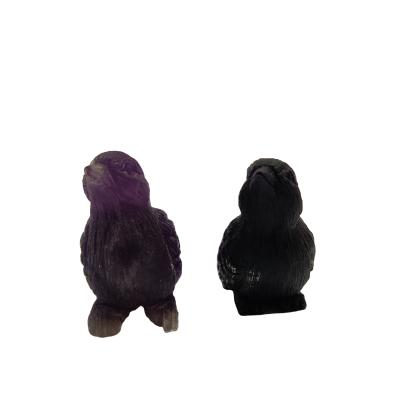 China China Wholesale Natural Handmade Crystal Bird Shape Carving Rainbow Fluorite Bird Carving for sale