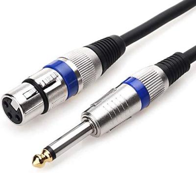 China Speaker Nylong Braided Jack 6.3A Canon XLR 3P Mono Microphone Cable , 6.35mm TS Male To xlr Jack Cavo Bilanciatofor Audio Speaker for sale