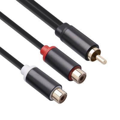 China Hot Selling Speaker Stock Twisted Pairrca Male To Female AV Cable , rca male to rca female 2 rca cables 0.3M for sale