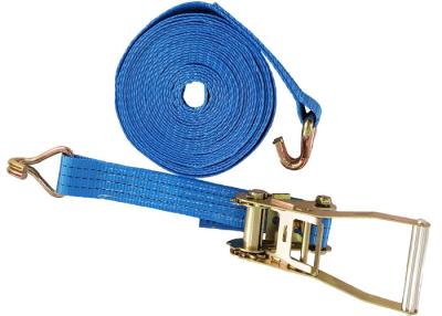 China Azotando el trinquete de la correa ate las correas con los ganchos agotan - color azul resistente en venta