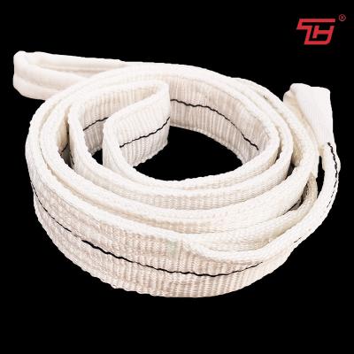 China Estilingue liso do Webbing do poliéster branco dobro da cor da dobra 1T para a fábrica de aço inoxidável à venda