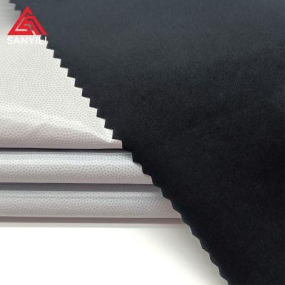 China Lightweight film fabric black tpu cloth fabric for jacket new design leisure wear waterproof and windproof for sale