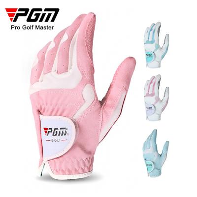 China PGM Women's Brand Women Golf Glove Pink Premium Leather Golf Gloves ST018 for sale