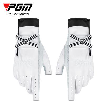 China Men's OEM golf gloves cabretta ladies leather finger white golf gloves PGM ST030 for sale