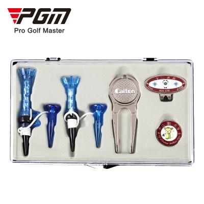 China PGM MK008 Kit 5 Golf Marker Set Green Fork Tee Cap Clip Marker Golf Markers 13*7.5*16cm for sale