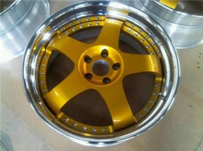 China BSL16/Gold Paint center disk wheels/3 piece forged wheels for Acura/step outer lip polish for sale