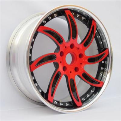 China 3 piece forged wheels for Porsche cayenne 955 957 958 spinning rims Red black rotate wheel for sale