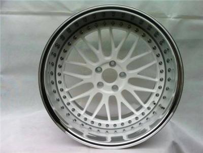 China BC08/3 piece wheels for Toyota/deep dish wheels/polish outer lip/white wheels/custom rims for sale