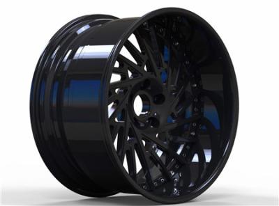 China BBF14 Cheap deep dish Custom Forged 2 Piece Wheels Flat Lip Black Rims for sale