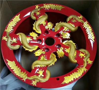 China BA44 Custom Forged Wheels Five Dragons Twining on Spokes Golden and Silver for sale