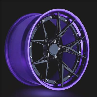 China BBF19 Benz BWM AUDI Cheap Step Lip Rims Forged 2 Piece Wheels blue barrel for sale