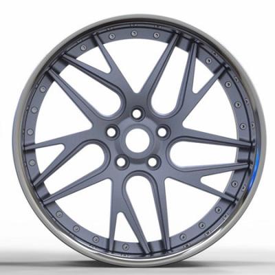 China BBF23 BENZ BMW AUDI Cheap Deep Dish Forged 2 Piece Wheels Silver Rims for sale