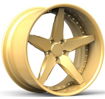 China BBF29 Design of the golden pentacle Camaro 21x12 2 Piece Forged Wheels for sale