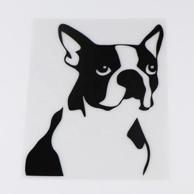 China Body Stickers Customized Vinyl Die Cut Stickers Cartoon Animal Vinyl Decals Like Boston Terrier Dog Car Sticker for sale