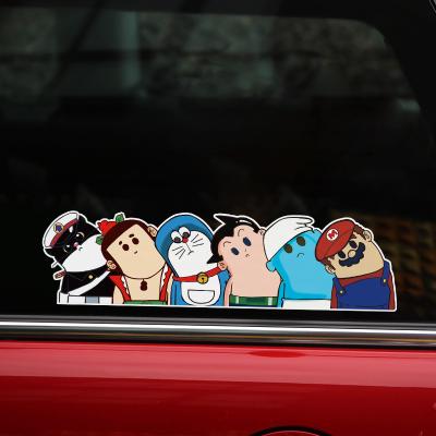 China ETIE PVC Vinyl Design Car Stickers Printing Waterproof Creative Easy Removable Funny Stickers Cute ETIE Car Window Decal for sale