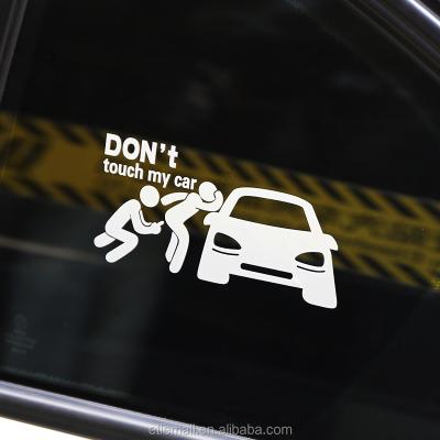 China Water Make ETIE PVC Vinyl Waterpoof Resistant Reflective Removable Custom Don't Touch My Car Sign Sticker Clear Decals For Car Window Decals for sale