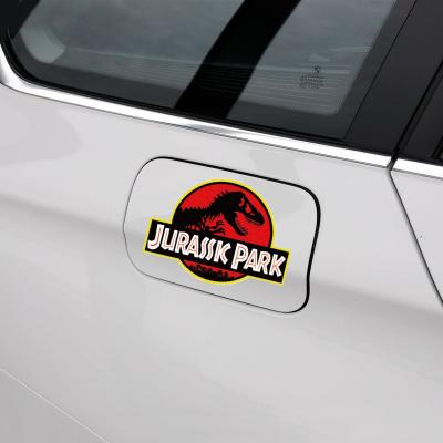 China Water Resistant Jurassic Design Stickers Dinosaur ETIE World Car Accessories Decoration Removable Car Fuel Tank Cap Sticker for sale