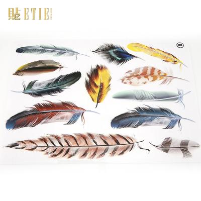 China Water proof Low MOQ 3D ETIE Vinyl PVC Wrap Feather Waterproof Custom Design Decal UV Printing Transparent Laptop Sticker for sale