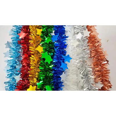 China Durable Twist Garland Glitter Christmas Tree Hanging Garland Decorations Tinsel Garland Xmas Party Metallic Christmas Tinsel for sale