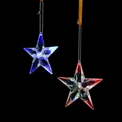 China Creative Plastic Transparent LED Christmas Decoration Ornaments Christmast Ornament Snowflake Pendant Light Decorations for sale