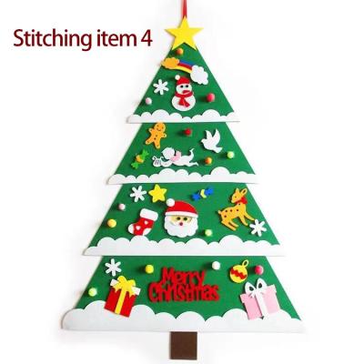 China Kids Christmas Tree DIY Felt Christmas Decoration Christmas Ornaments Eco-Friendly Lovely Tree For New Year Gifts for sale