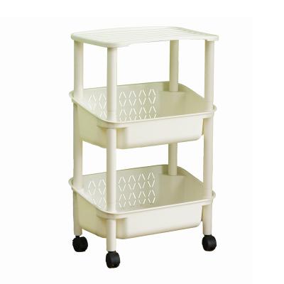 China Stocked Plastic Shelf Baskets Of Fruit Vegetables Bread Storage Dispensers Movable Can Rack Organizer With Tier Of Wheels 2 To Add Top Panel for sale