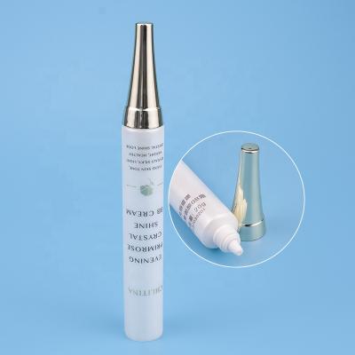 China Plastic Squeeze Tube 20ml White Gold Plated Empty Round Color Tube Plastic Needle Beak Cream Squeeze Plastic Cosmetic Tube for sale