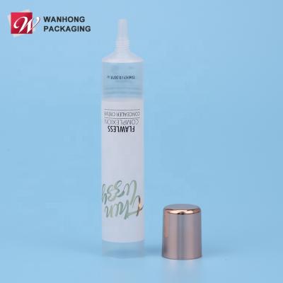 China Clear plastic packaging design 15ml round plastic tube empty transparent hot stamping clear cosmetic tube for sale