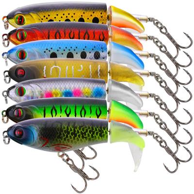 China ABS 9cm 17g Topwater Plastic Lie Snap Floating Lure Hooks Hard Bait Pencil Thruster Fishing Lures for sale