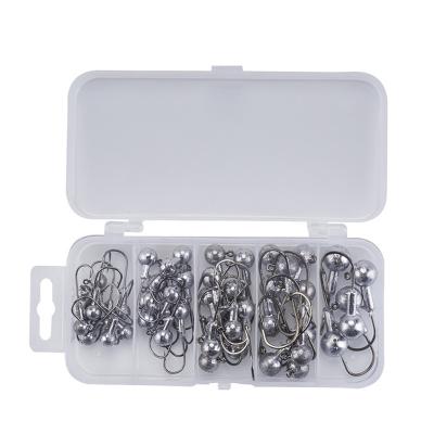 China Color 45pcs/box lead hook 2g 3.5g 5g 7g 10g color 45pcs/box Convenient Jig Original Crank Head Soft Sinking Worm Fishing Lure Barbed Hooks for sale