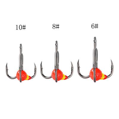 China Ice Fishing 6#/8#/10#/Winter Fishing Treble Hook High Carbon Steel Blood Ice Hook Hooks for sale