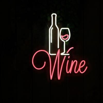 China Decoration Wine Neon Signs For Beer Bar Club Led Colors Wine Neon Sign For Decoration Drop Shipping Sign Customized for sale