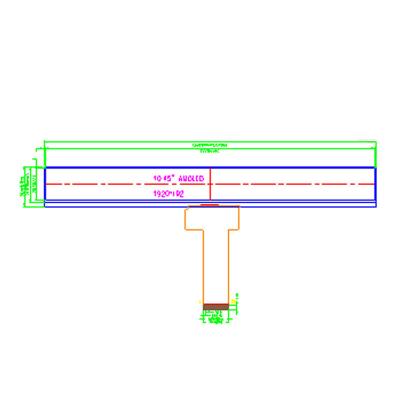 중국 1920*192 Pixls Bar Type Oled Display 10.45 Inch AMOLED Screen Rigid With MIPI/IIC Interface 판매용